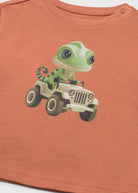 Mayoral boys gecko car print T-shirt close up detail cotton
