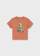 Mayoral boys orange gecko car print T-shirt cotton baby toddler