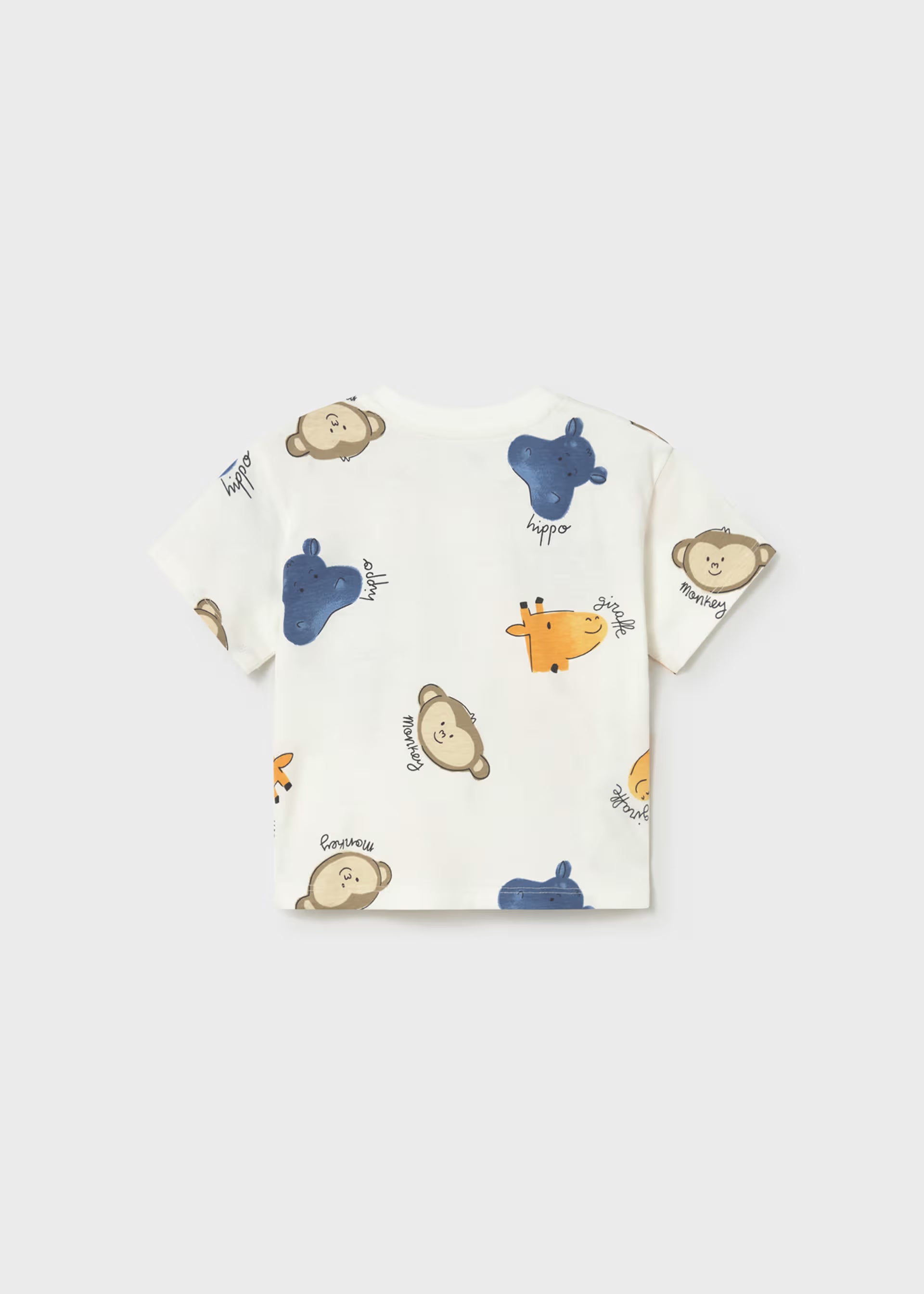 Mayoral boys zoo print baby toddler t-shirt back view