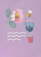 Mayoral girls lilac floral print t-shirt interactive flower detail