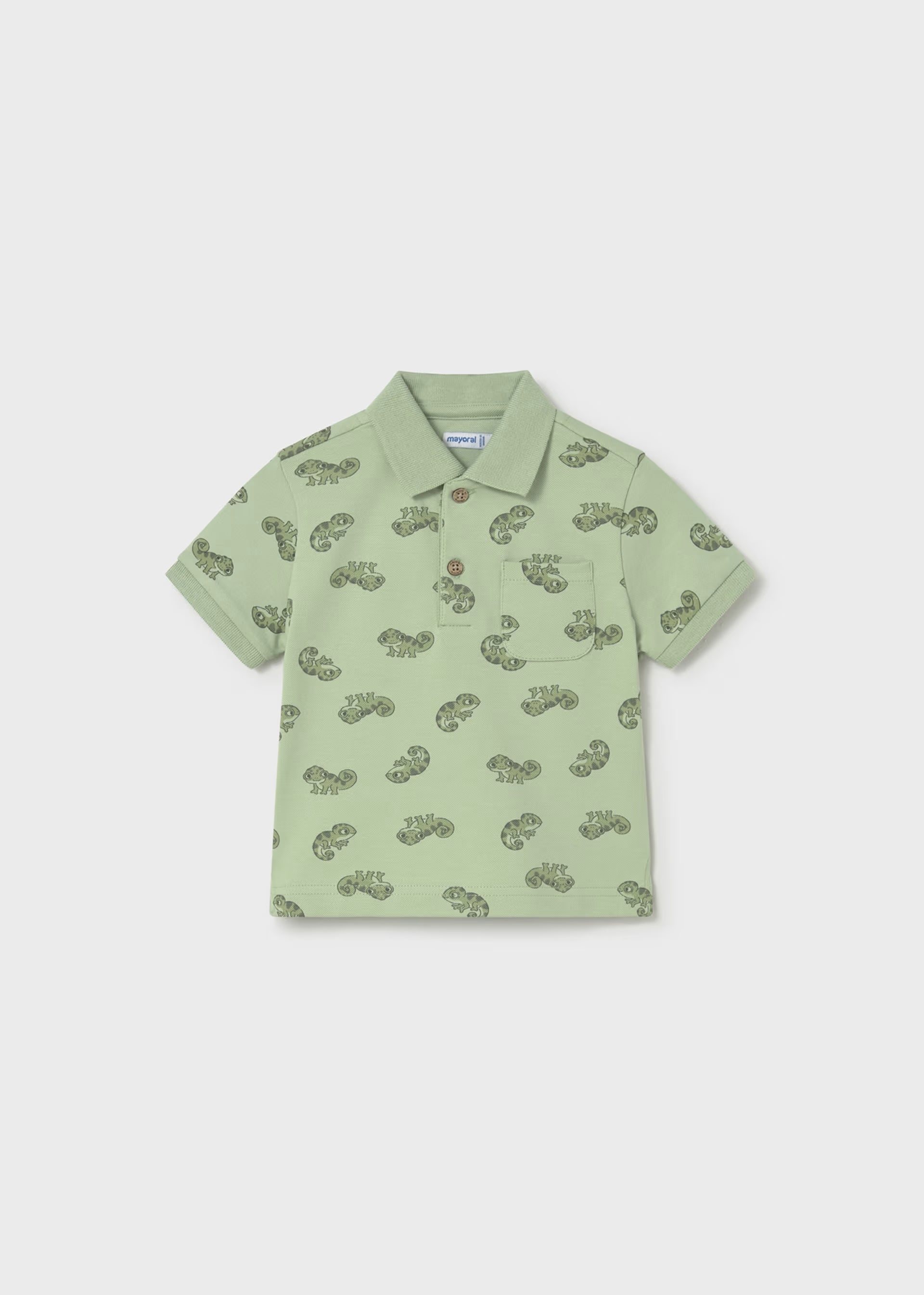 Mayoral boys green gecko print polo shirt baby toddler cotton polo