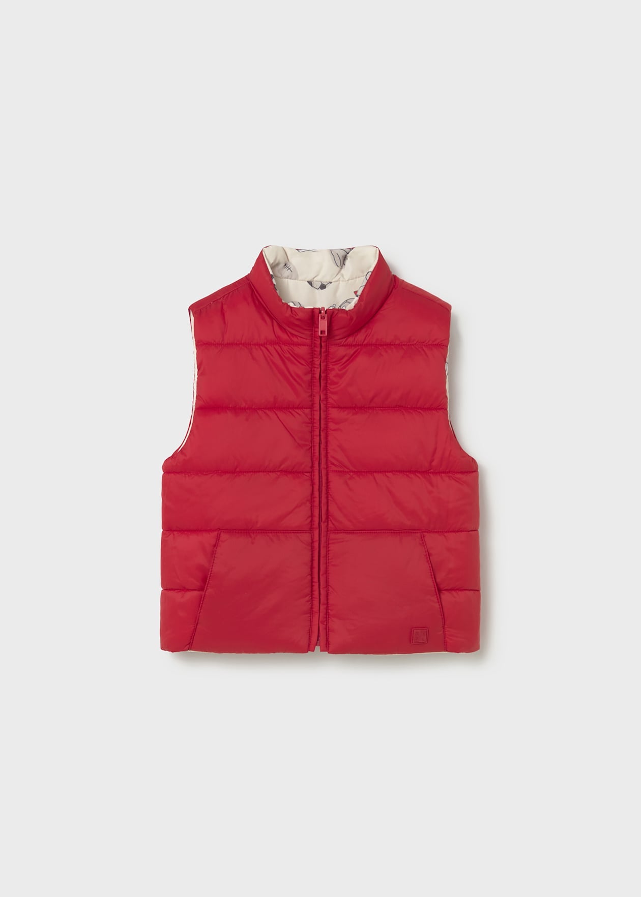 Mayoral boys red padded gilet reverse side front view