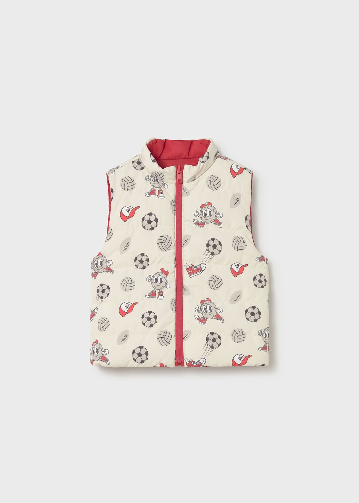 Mayoral boys reversible football gilet printed side front view