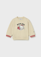 Mayoral boys cream football sweatshirt front view