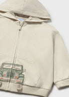 Mayoral boys truck hoodie close up interactive wheels detail