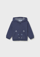 Mayoral boys navy hungry hippo interactive  animal hoodie front view