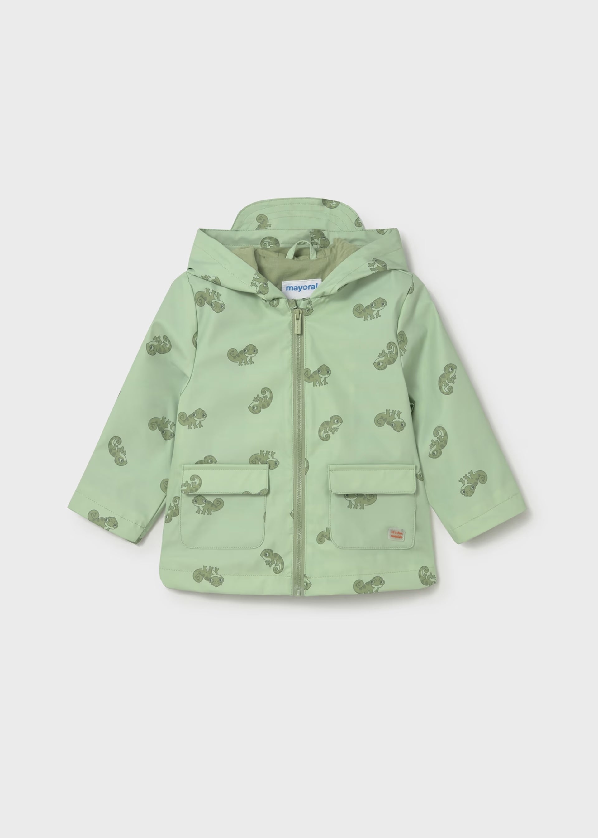 Mayoral boys green gecko print raincoat baby toddler waterproof jacket