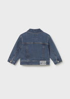 Mayoral baby girls dark denim jacket back view