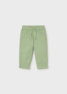 Mayoral boys light green chino trousers elastic waist front view kids trousers