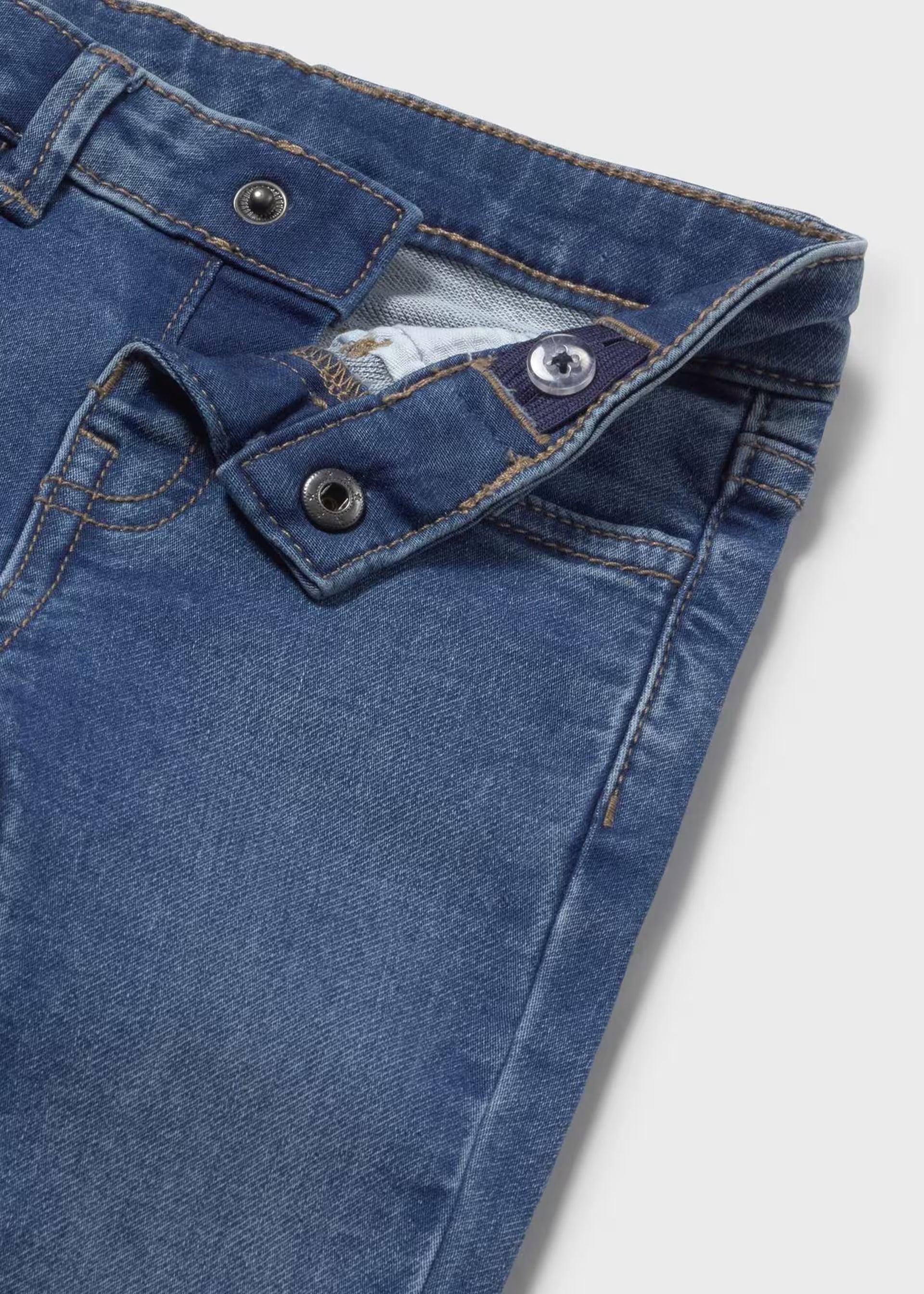 Mayoral boys blue jeans waistband and button detail