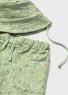 Mayoral boys printed shorts and hat set green summer outfit Gift set 