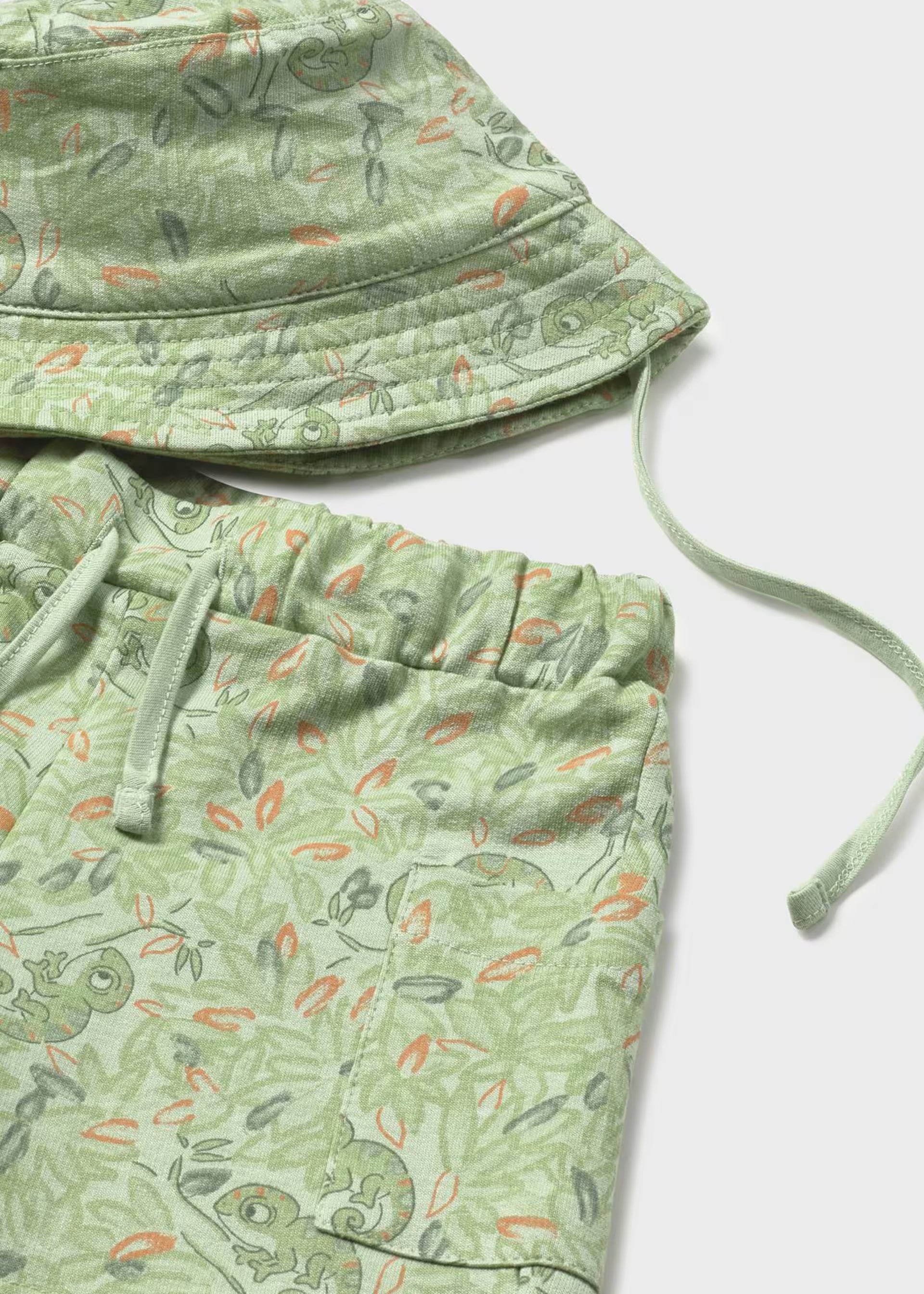 Mayoral boys printed shorts and hat set green summer outfit Gift set 