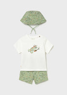 Mayoral boys gecko outfit set baby toddler t-shirt shorts hat set