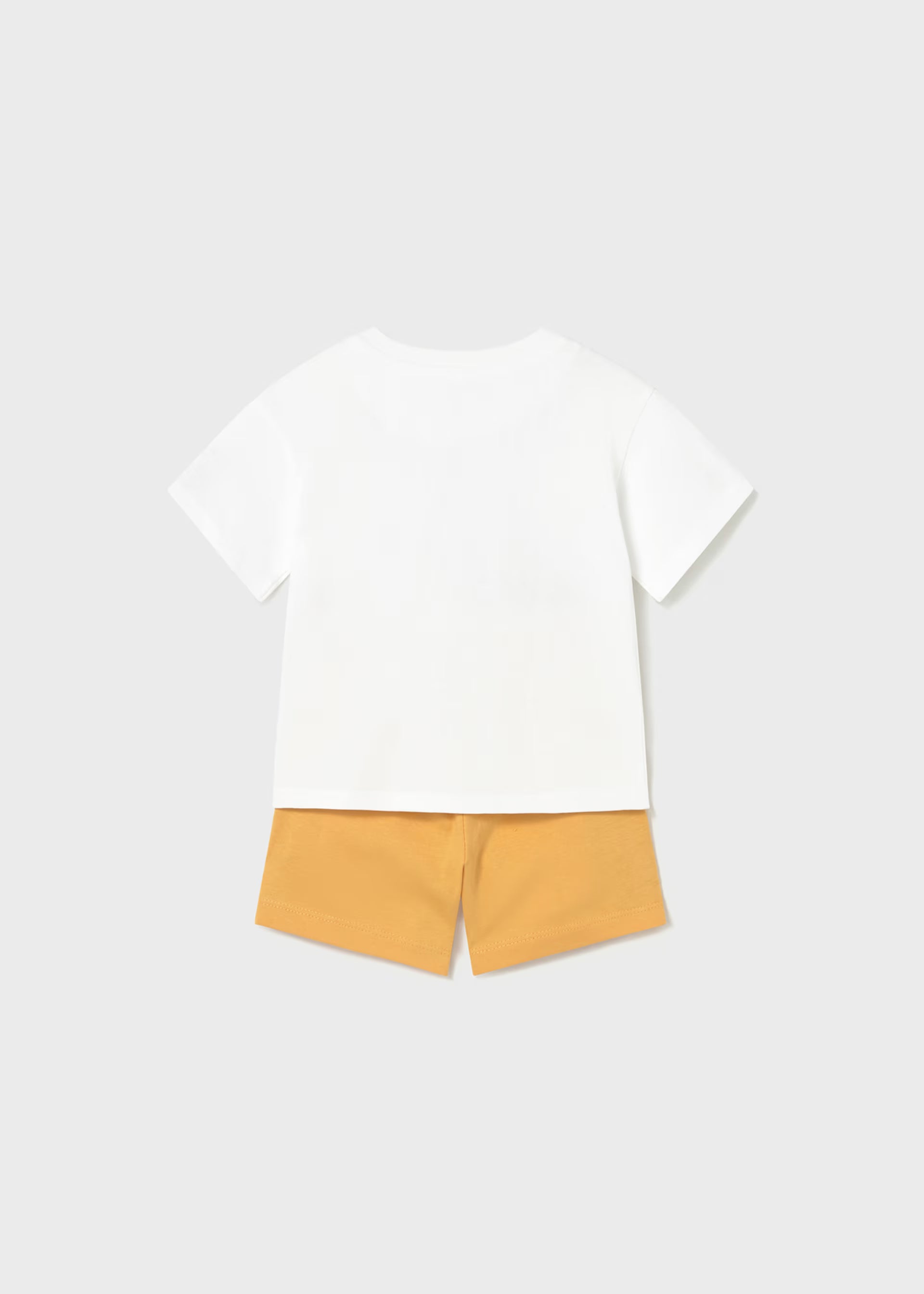 Mayoral boys summer outfit set with animal graphic and shorts back view