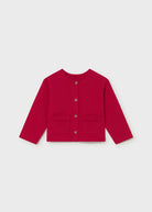 Mayoral girls red cardigan front view