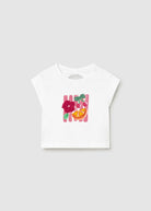 Mayoral girls baby and toddler fruit motif white top front view