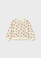 Mayoral girls cherry print hoodie close up