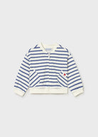 Mayoral girls blue heart print zip jacket front view