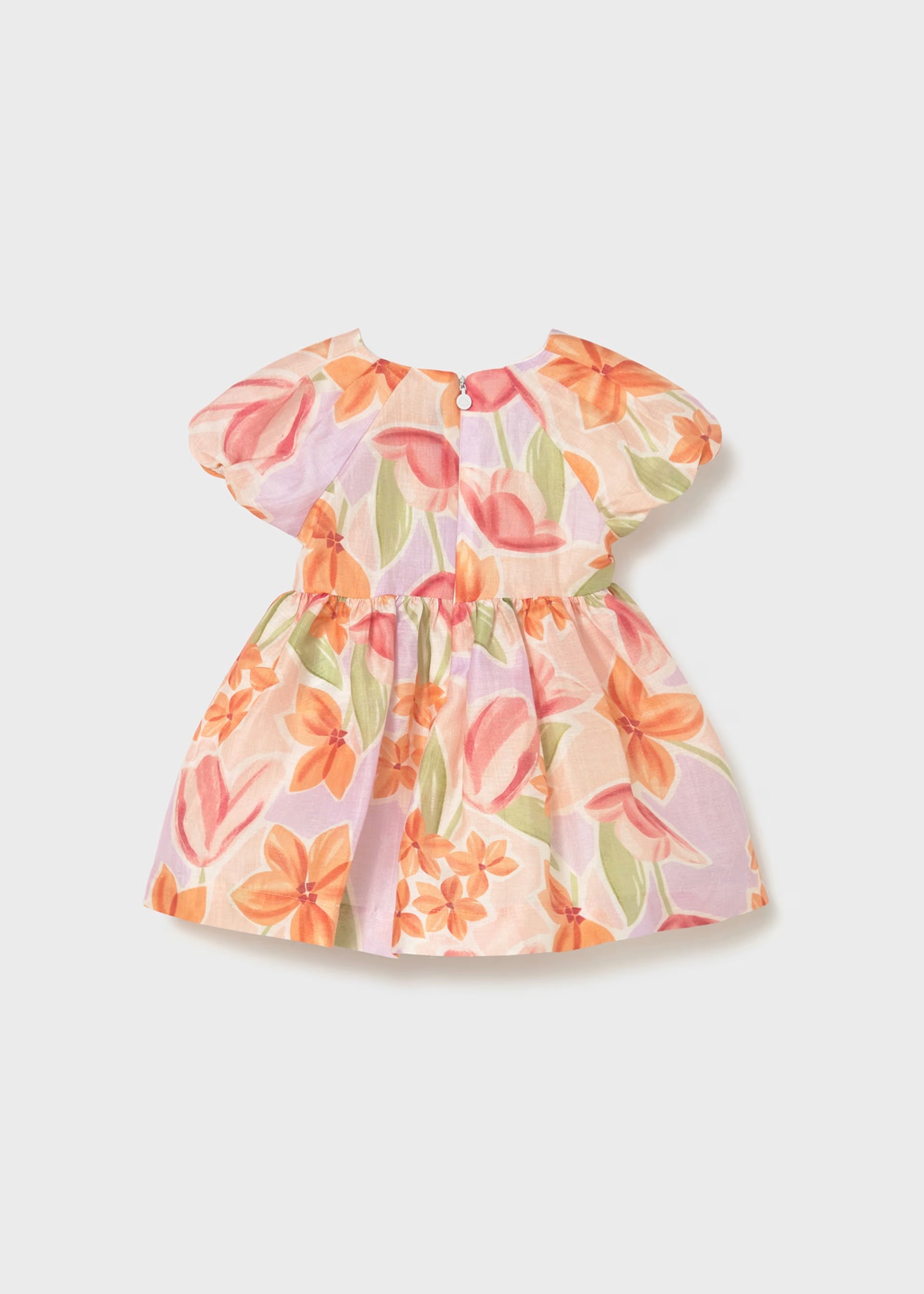 Mayoral baby girls floral occasion dress back view