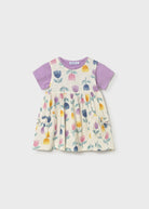 Mayoral baby girls floral dress and lilac jacket set