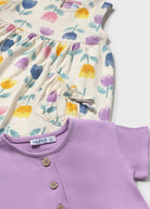 Mayoral baby girls dress floral detail close up