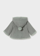 Mayoral baby hooded cardigan with pom pom