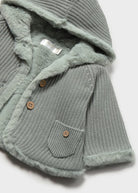 Newborn baby knitted cardigan with hood