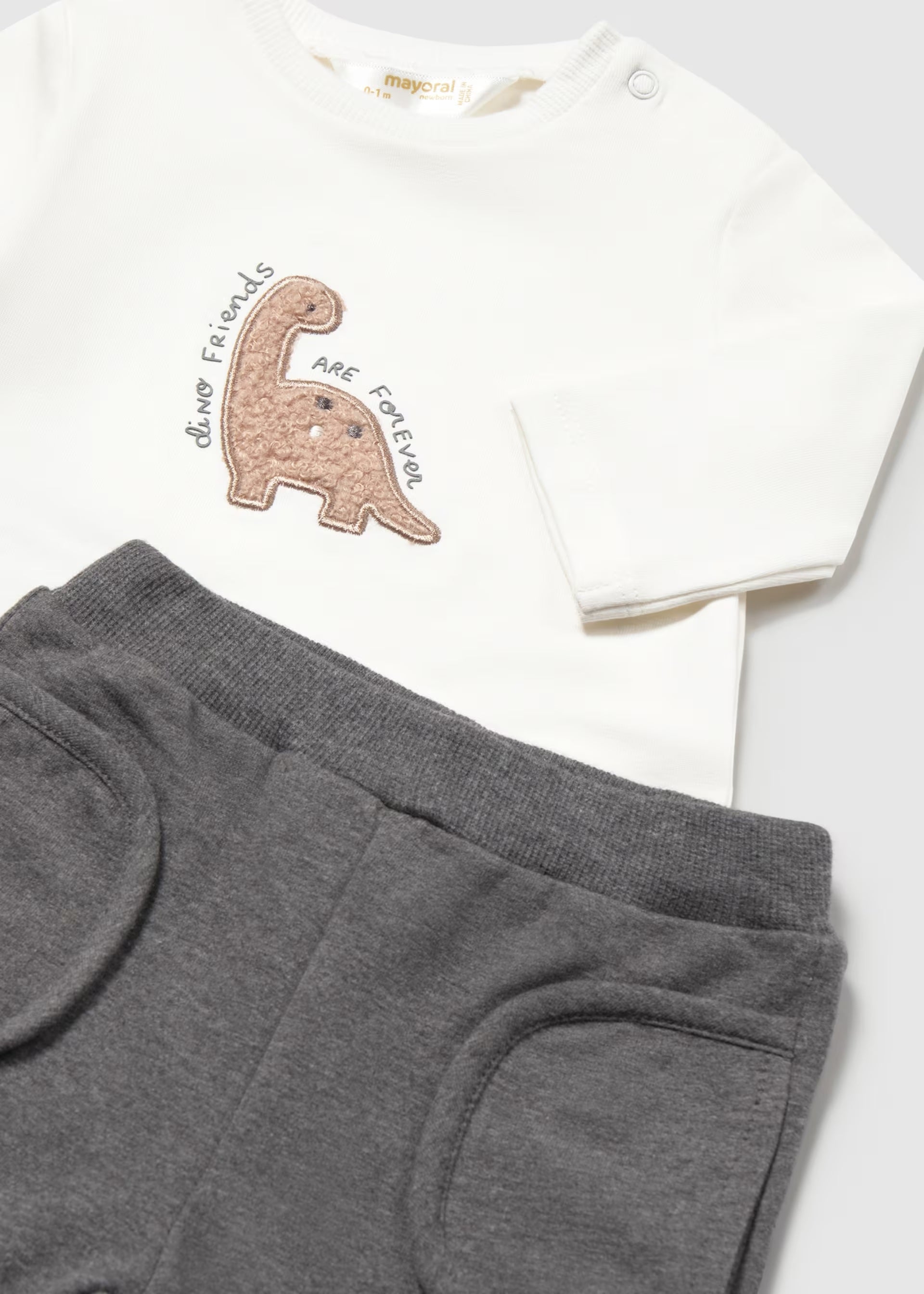 Soft baby boys dinosaur outfit with joggers