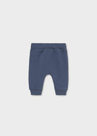 Mayoral newborn baby boys navy joggers with drawstring waist and cuffed ankles