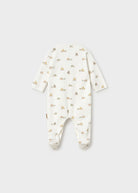  Mayoral ivory tractor sleepsuit for newborn baby boys 