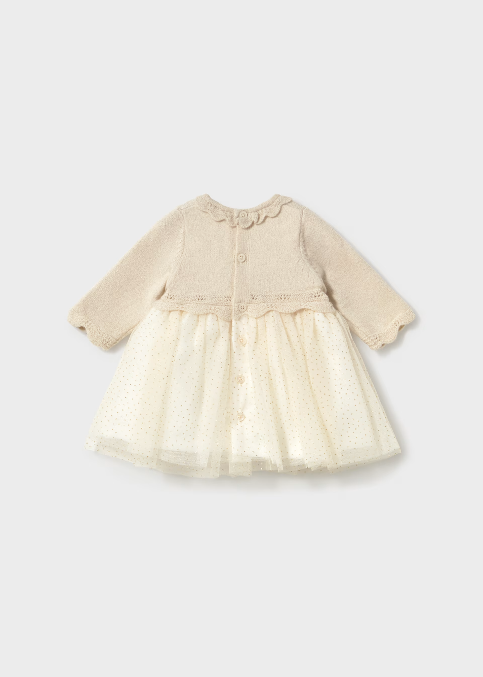 Mayoral Cream baby flower girl dress