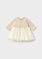 Mayoral Cream baby flower girl dress