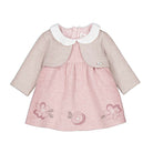     Mayoral Baby Girls Pink Occasion Dress with Knit Cardigan Set