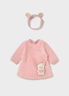Mayoral newborn baby girls cute pink mouse dress and matching ear headband set