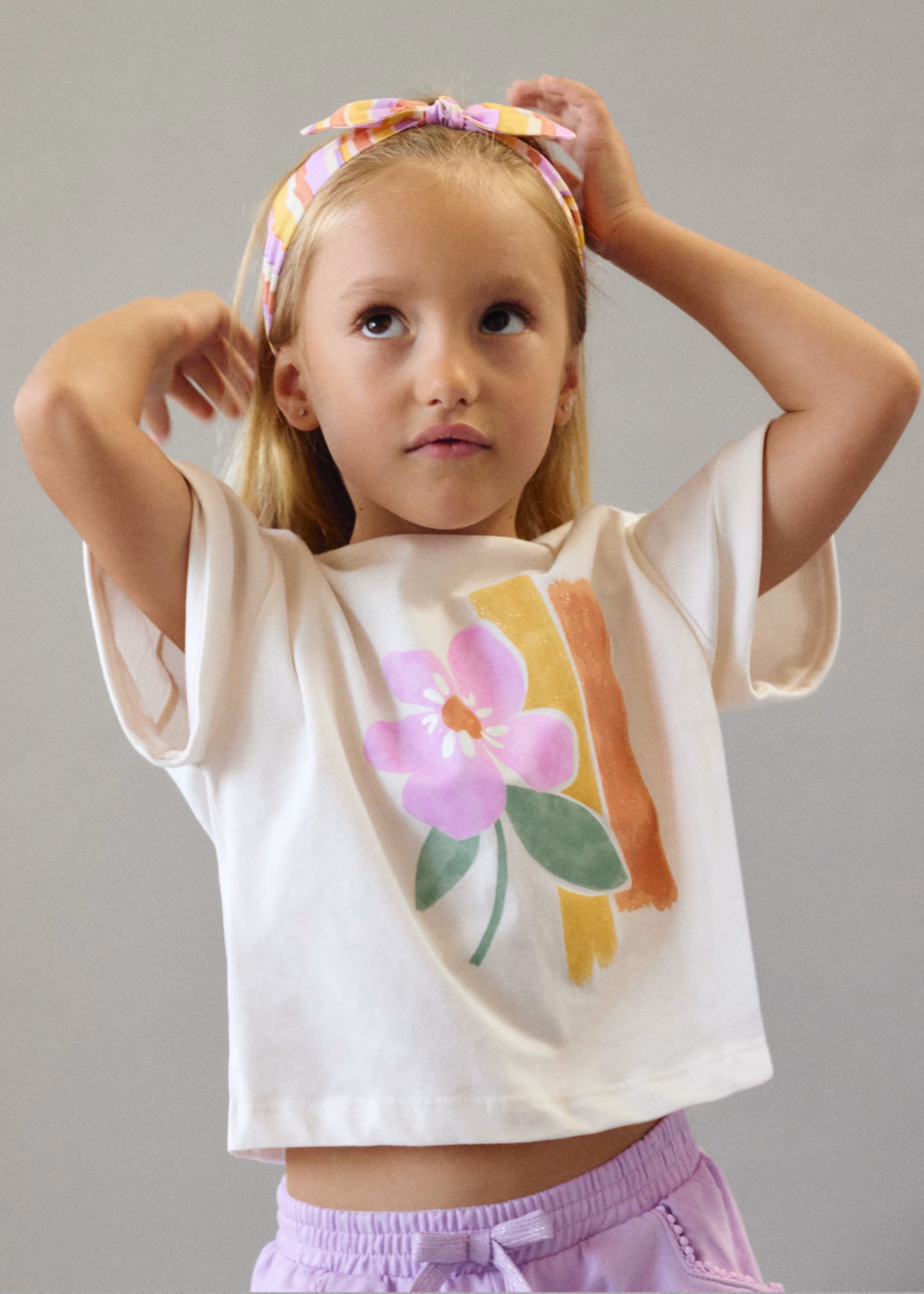 Mayoral girls cream t-shirt with watercolour flower print