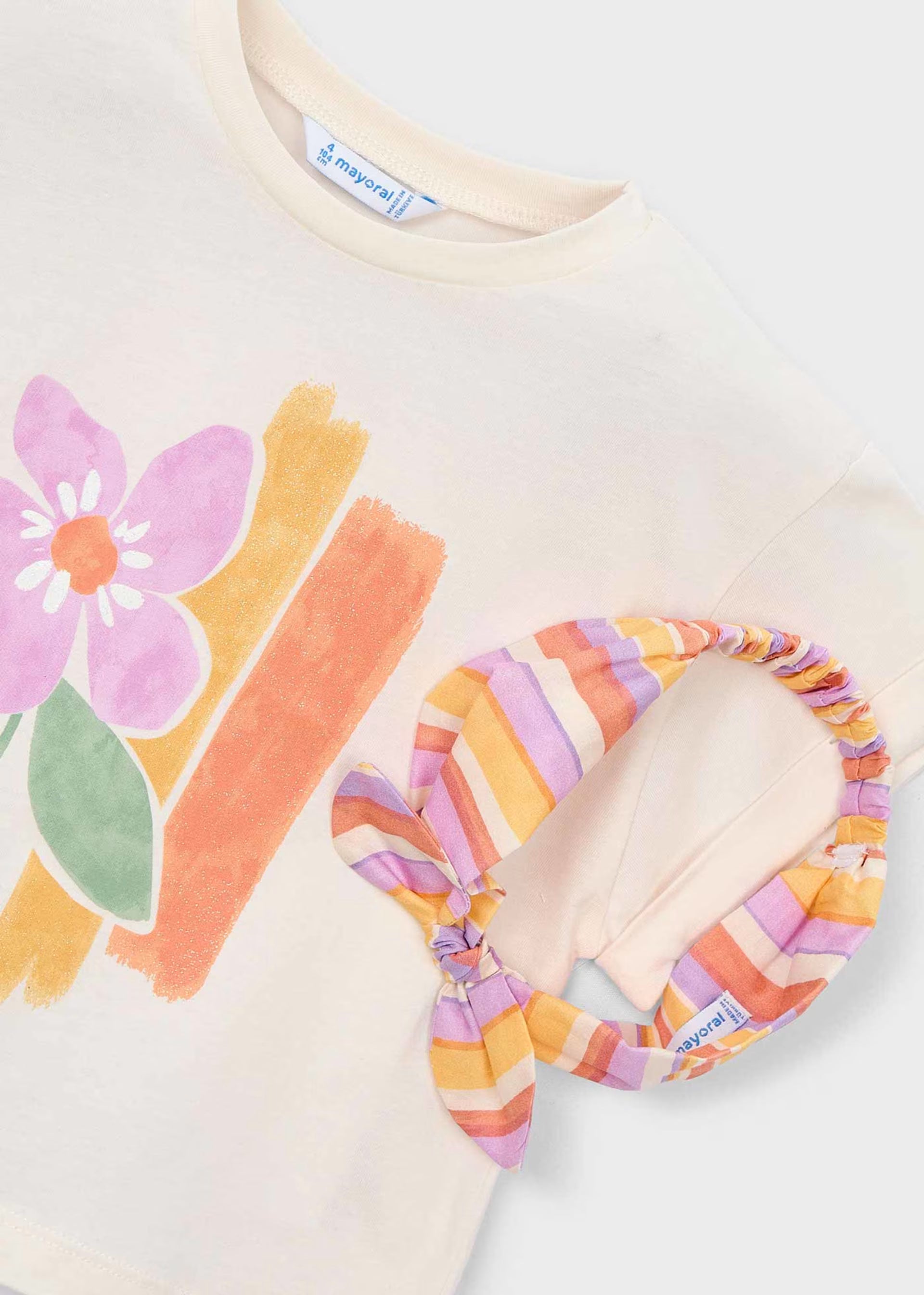 Mayoral girls floral print t-shirt with matching headband 