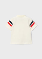 Mayoral boys short sleeve striped polo top back view