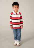 Mayoral boys long sleeve rugby polo top full length on model