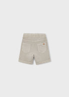 Mayoral boys stone cotton bermuda shorts back view
