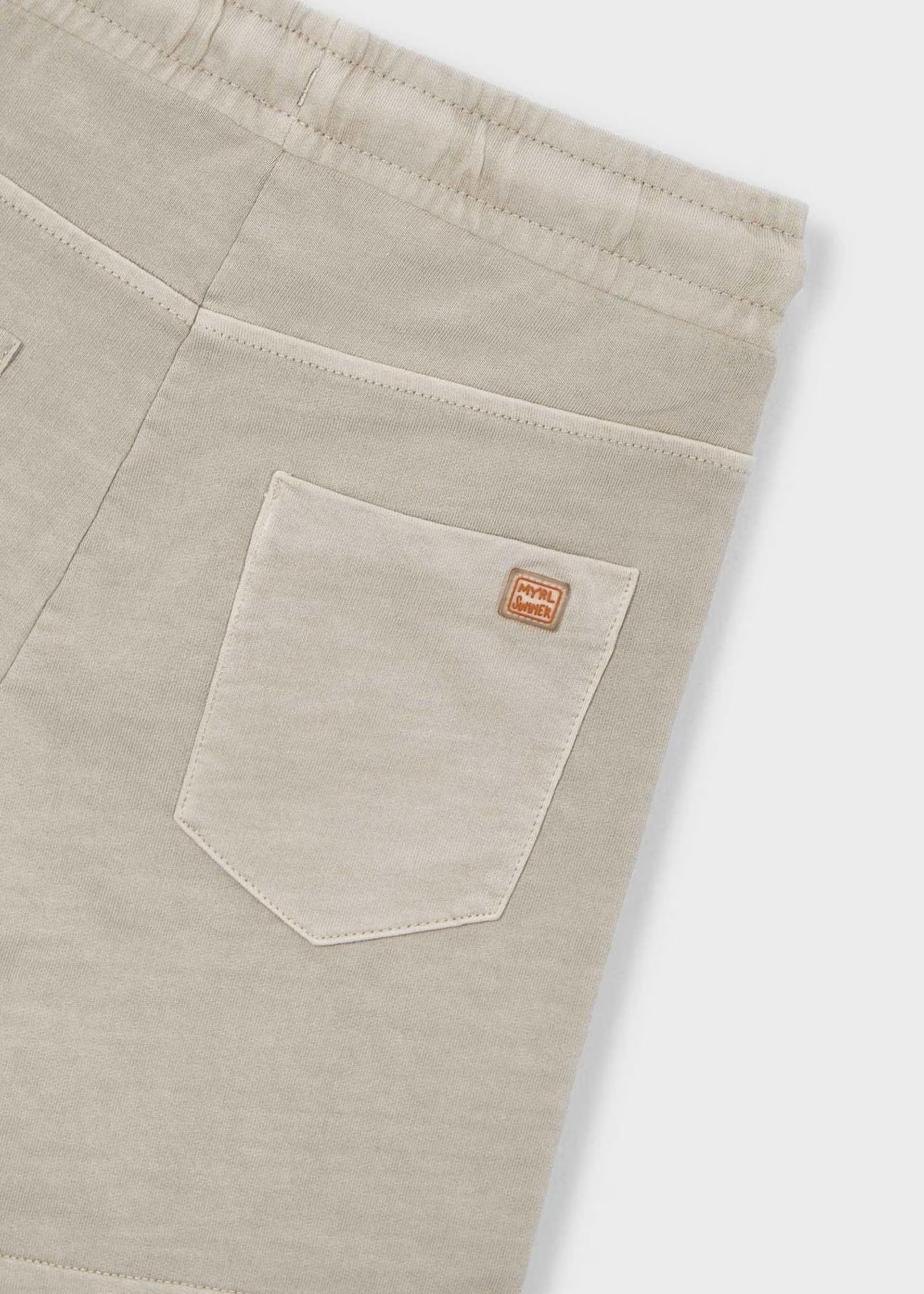 Mayoral boys stone bermuda shorts drawstring waist detail