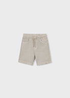 Mayoral boys stone cotton bermuda shorts front view