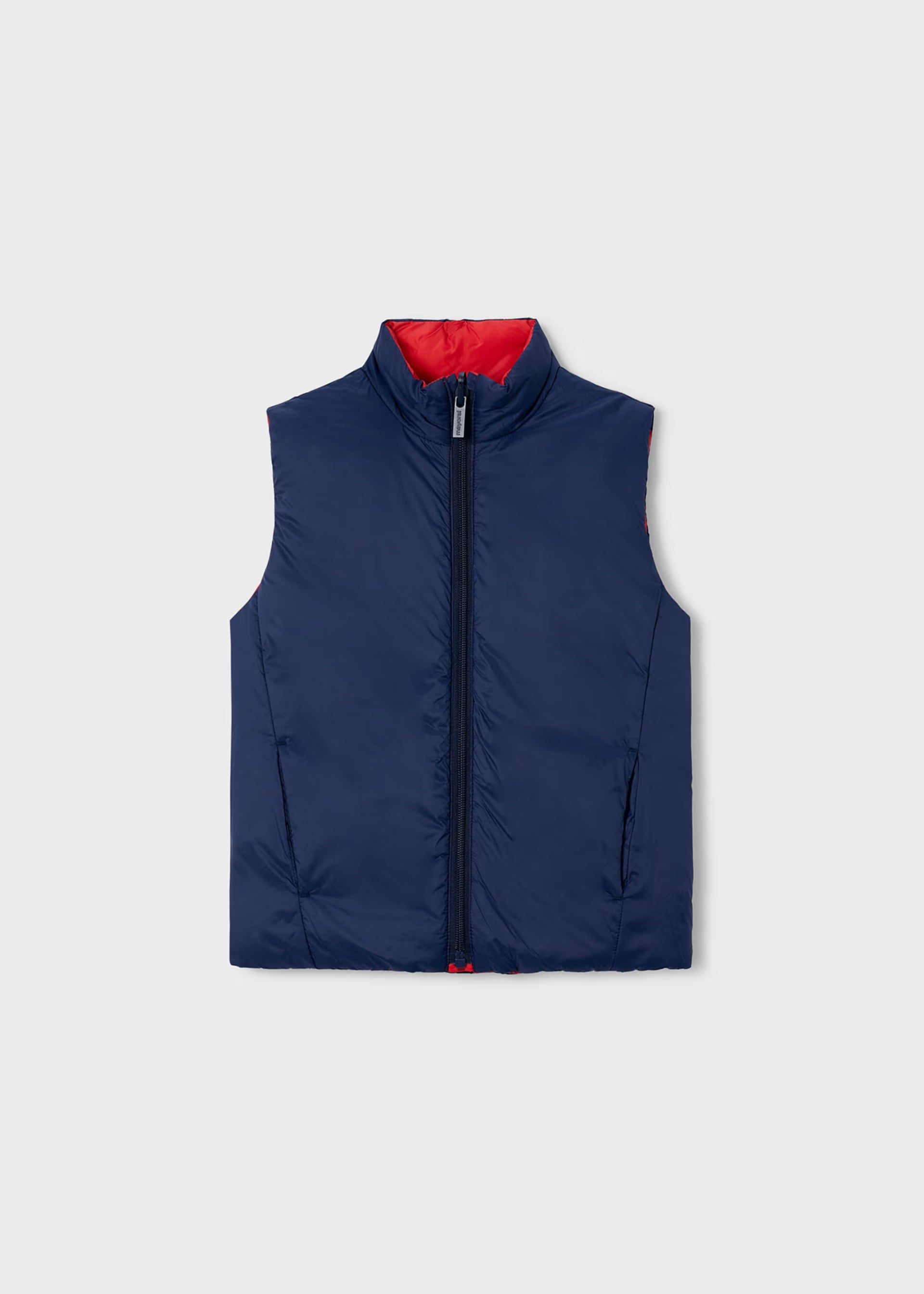Mayoral boys navy reversible gilet reverse side view