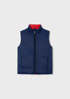 Mayoral boys navy reversible gilet reverse side view