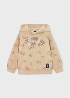 Mayoral boys football legend hoodie top in beige with slogan detail