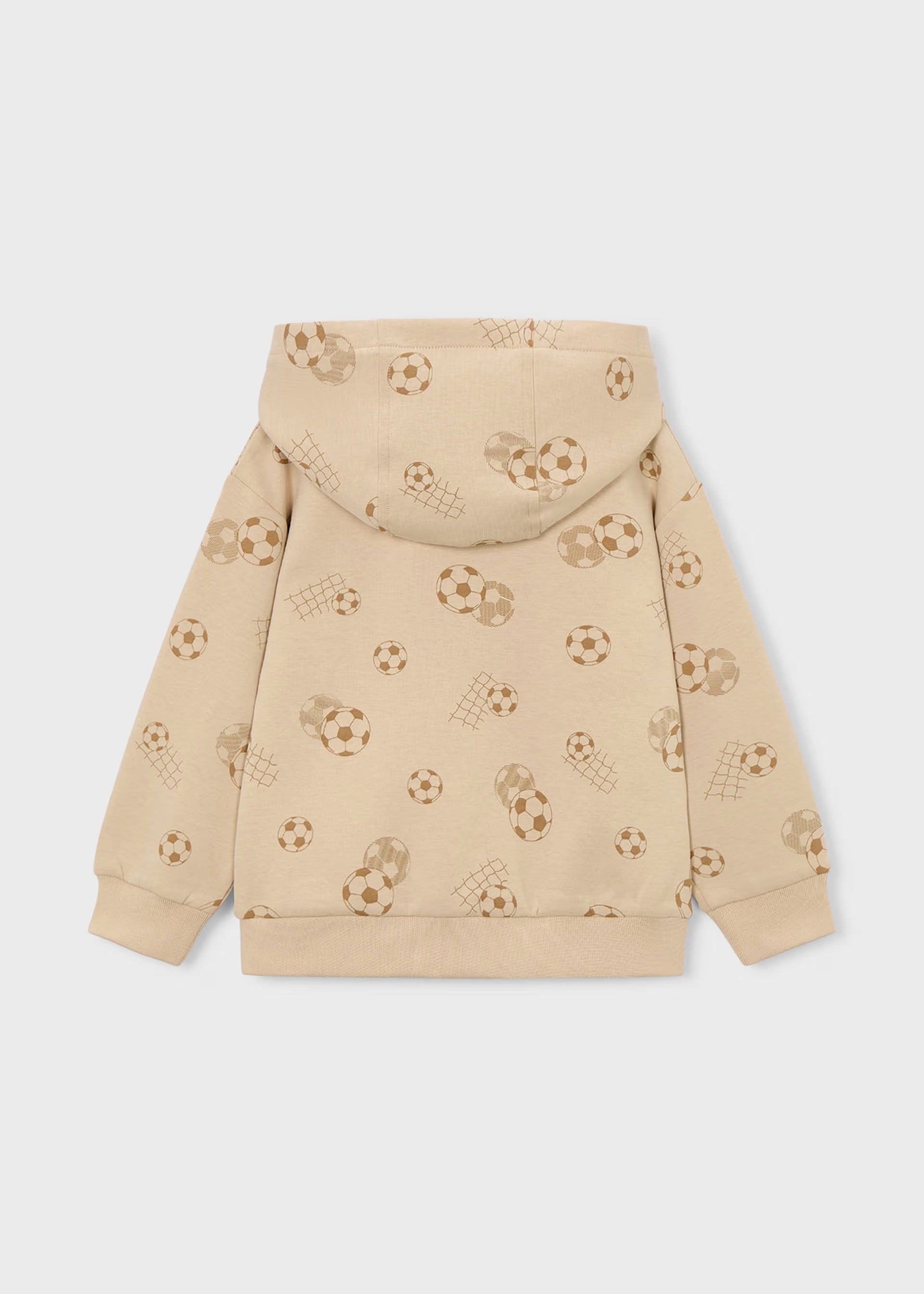 Mayoral boys beige football print hoodie back view