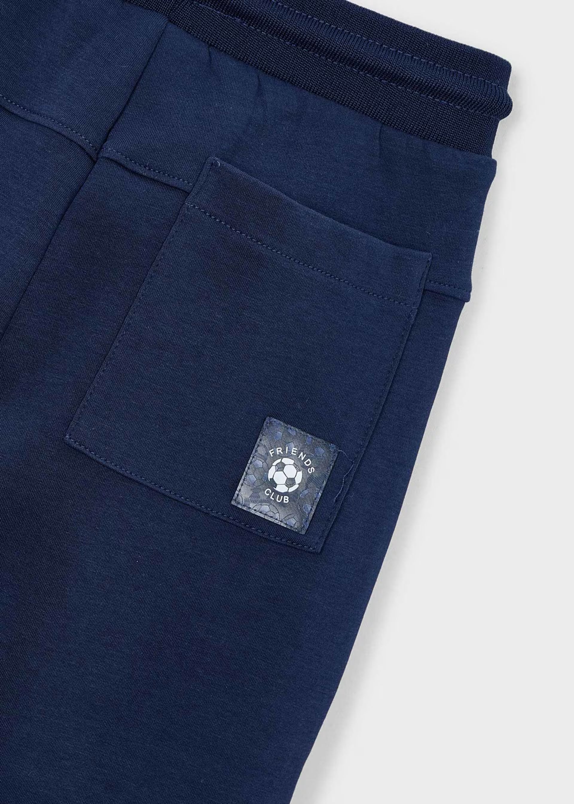 Mayoral boys navy cuffed tracksuit bottoms back view