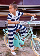 Mayoral girls striped knitted outfit set worn full look