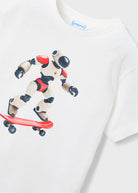 Mayoral boys robot print t-shirt white short sleeve detail