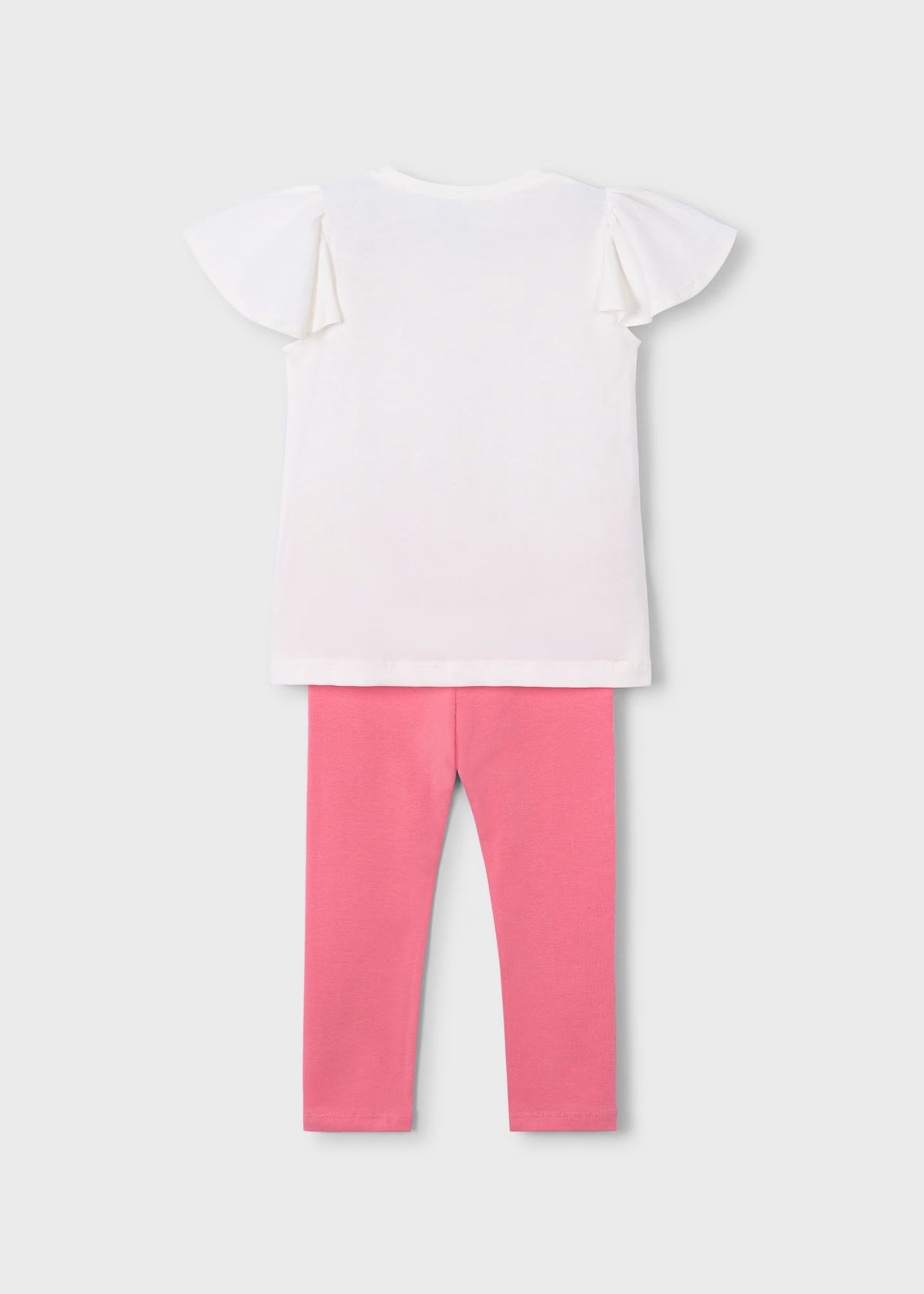 Mayoral girls outfit set back view pink leggings and top