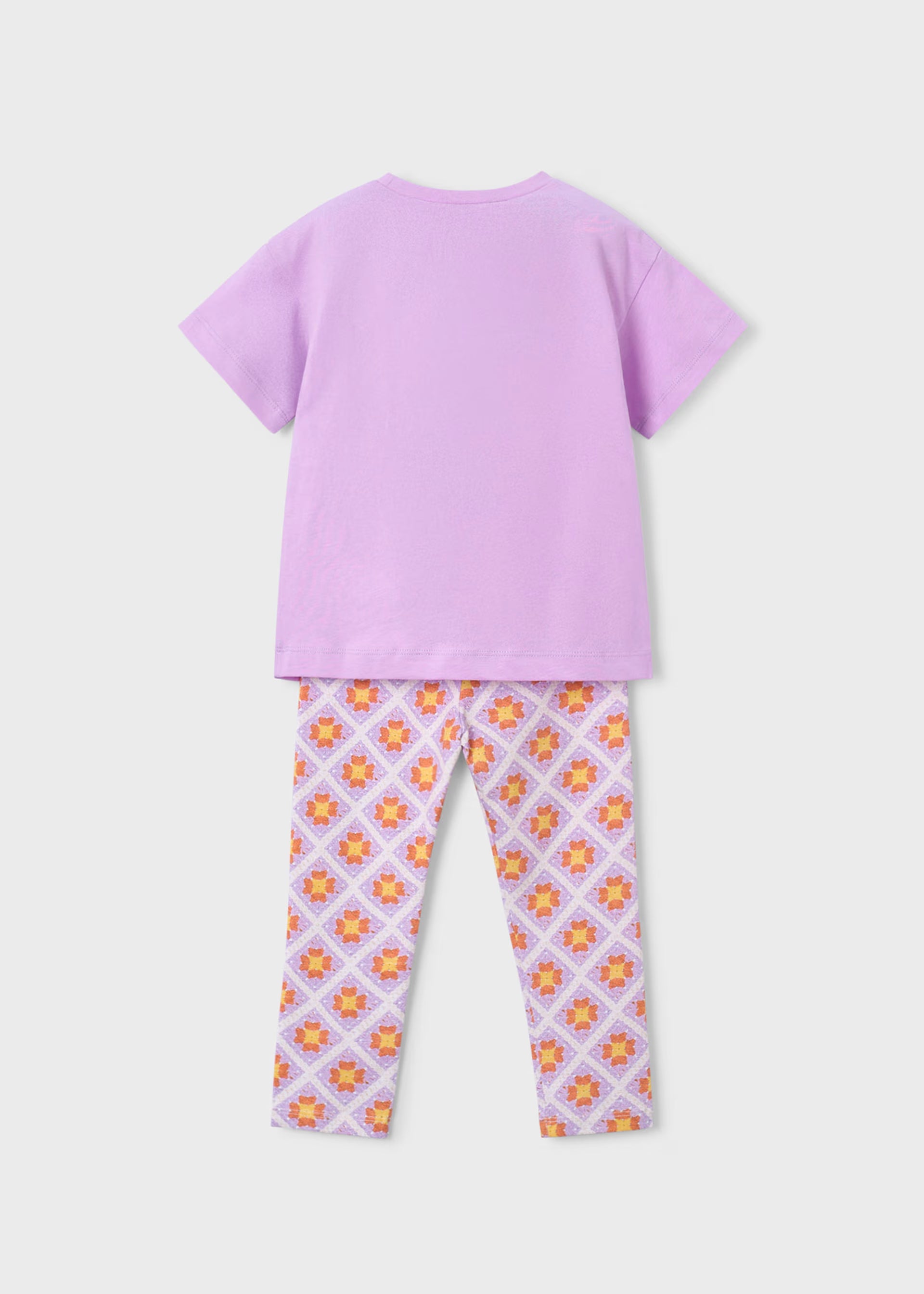 Mayoral girls lilac leggings and top outfit set back view